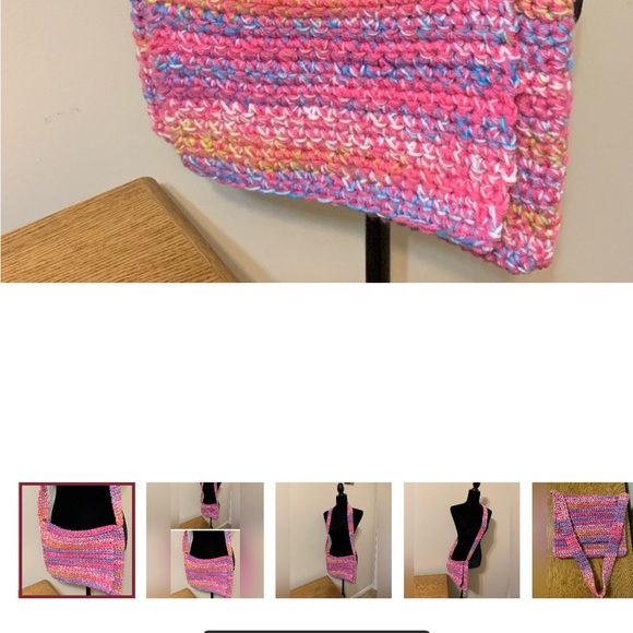 Crossbody Bag Handmade Crocheted - Picture 4 of 14